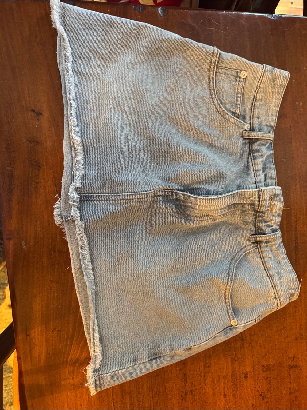 Altar'd State Light Blue Denim Mini Skirt